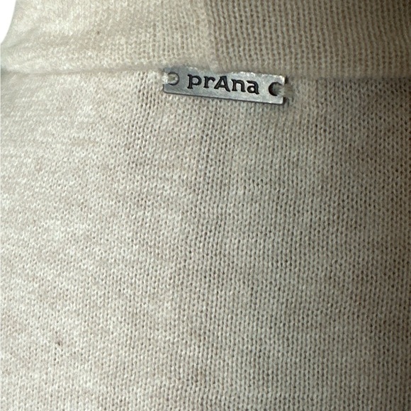 PrAna Georgia Wrap open long sleeve ecru cardigan rear peplum assymetrical hem - Picture 5 of 10